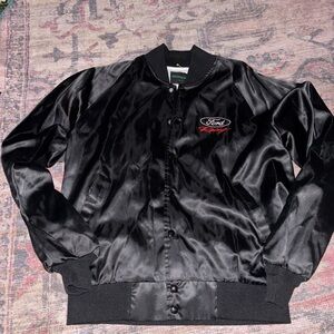 Ford Satin Black Bomber Jacket